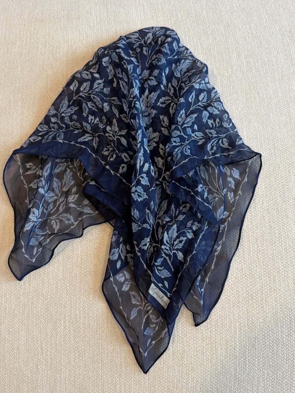 Symphony Navy & Light Blue Floral Sheer Scarf